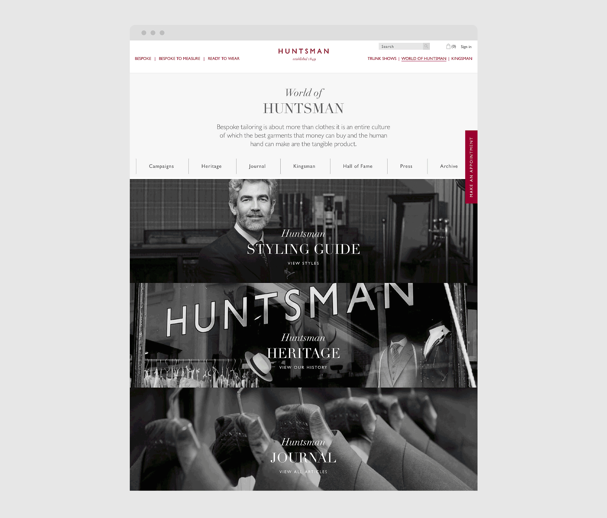 Huntsman Savile Row Deep Design Agency London